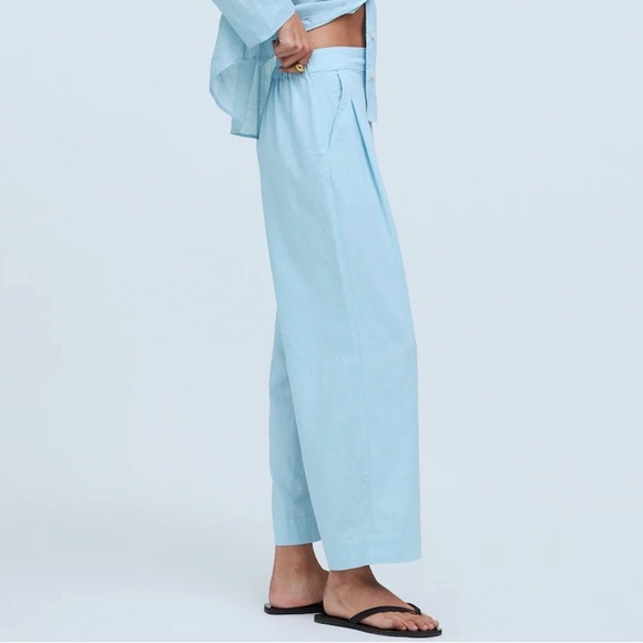 NWT Madewell Linen Blend Pull-On Straight Crop Pant - Picture 5 of 8